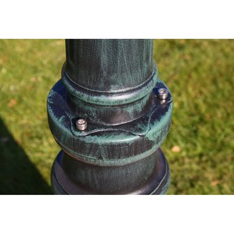 Meubelen-Online - Tuinlantaarn met 2 armen 230 cm aluminium donkergroen/zwart