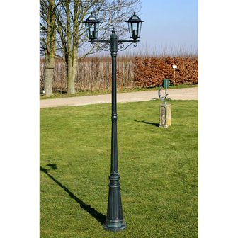 Meubelen-Online - Tuinlamp lantaarn Preston 2-arms 215 cm donkergroen