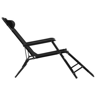 Meubelen-Online - Ligstoel Holidays inklapbaar set 2 st met voetensteun staal zwart