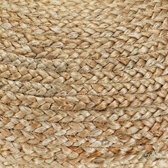 Meubelen-Online - Poef Fez handgemaakt 40x45 cm jute grijs met naturel