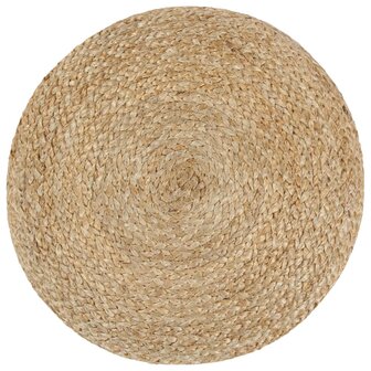 Meubelen-Online - Poef Fez handgemaakt 40x45 cm jute grijs met naturel