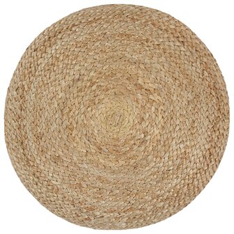 Meubelen-Online - Poef Fez handgemaakt 40x45 cm jute donkergrijs met naturel