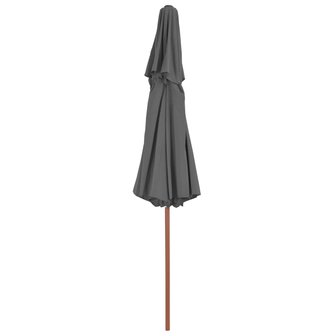 Meubelen-Online - Parasol Dubbeldekker met houten paal 270 cm antraciet