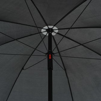 Meubelen-Online - Ligstoel tweezits met kussens en parasol poly rattan grijs