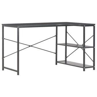 Meubelen-Online - Computerbureau Jolly met hoek 120x72x70 cm zwart