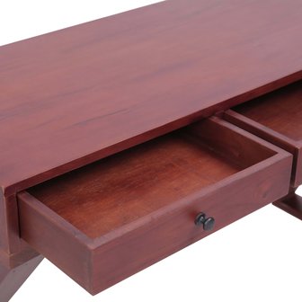 Meubelen-Online - Computerbureau met lades 132x47x77cm mahonie bruin