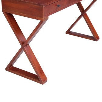 Meubelen-Online - Computerbureau met lades 132x47x77cm mahonie bruin