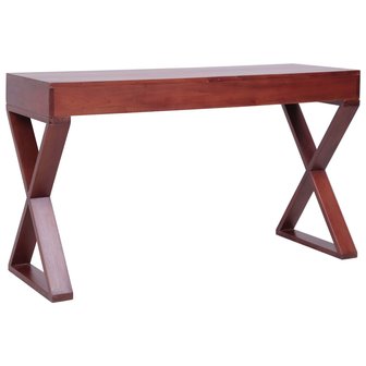 Meubelen-Online - Computerbureau met lades 132x47x77cm mahonie bruin