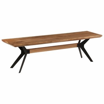 Meubelen-Online - Eetkamerbank Split 160x40x45cm acaciahout en staal