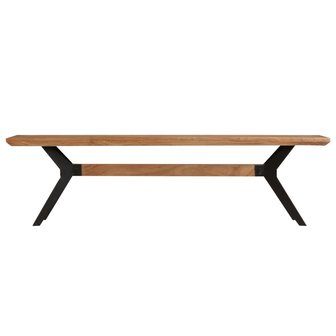 Meubelen-Online - Eetkamerbank Split 160x40x45cm acaciahout en staal