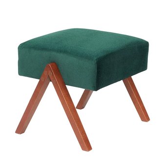Sternzeit-design - Voetenbank Retrostar velvet groen vintage design