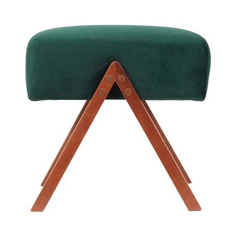 Sternzeit-design - Voetenbank Retrostar velvet groen vintage design