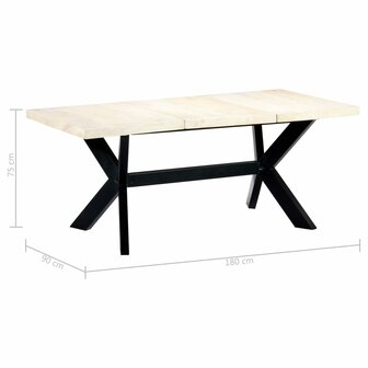 Meubelen-Online - Eettafel Francis 180x90x75 cm massief mangohout wit