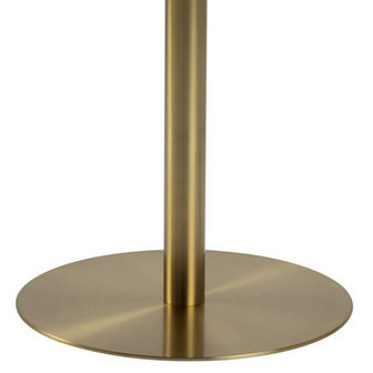 Meubelen-Online - Eettafel Ming rond 105cm wit marmer met brass voet