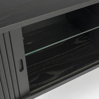 Meubelen-Online - Dressoir Barbier TV-meubel zwart hout - Zuiver
