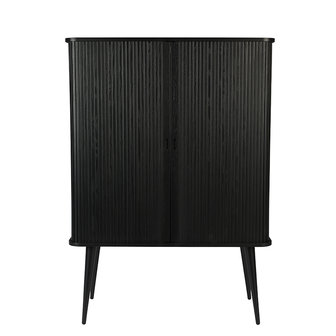 Meubelen-Online - Kast Barbier highboard hout 140cm zwart - Zuiver