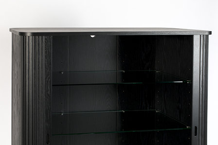 Meubelen-Online - Kast Barbier highboard hout 140cm zwart - Zuiver