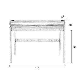 Meubelen-Online - Bureau Barbier hout walnoten - Zuiver