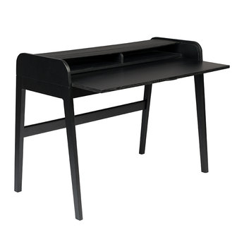 Meubelen-Online - Bureau Barbier hout zwart - Zuiver