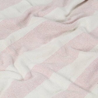 Plaid streep 125x150 cm katoen oudroze