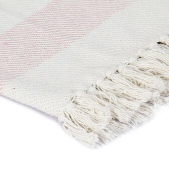 Plaid streep 125x150 cm katoen oudroze