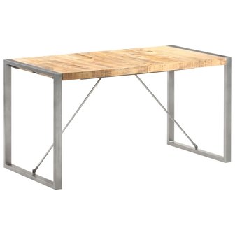 Eettafel Cooking 140x70x75 cm massief ruw mangohout