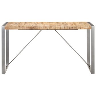 Eettafel Cooking 140x70x75 cm massief ruw mangohout