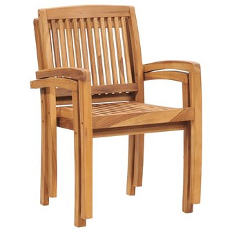 Tuinstoelen Mayfair set 2 st - met grijze kussens - massief teakhout