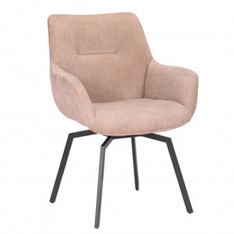 Eetkamerstoel Charles ribstof beige draaistoel