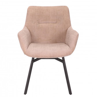 Eetkamerstoel Charles ribstof beige draaistoel