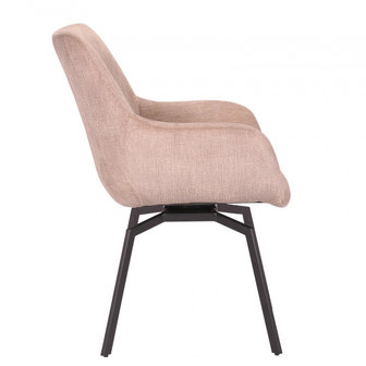 Eetkamerstoel Charles ribstof beige draaistoel
