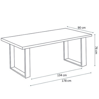 Eettafel Magnolia hout bruin 178x90cm