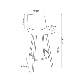 Barkruk Tonnie SET 2 kruk bruin
