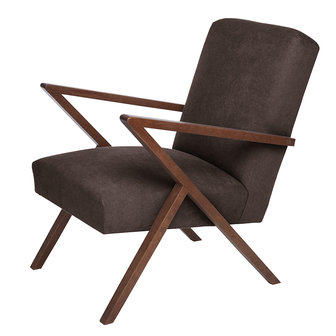 Fauteuil Retrostar stof bruin vintage design