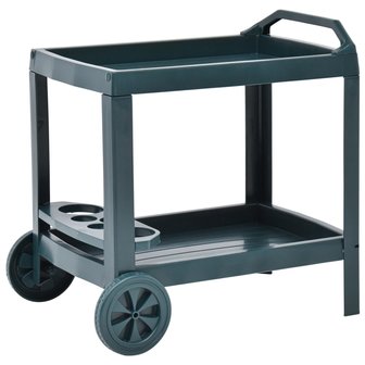 Dranktrolley 69x53x72 cm kunststof groen outdoor