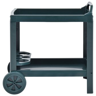 Dranktrolley 69x53x72 cm kunststof groen outdoor