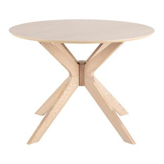 Eettafel Zoema hout rond 105cm blank