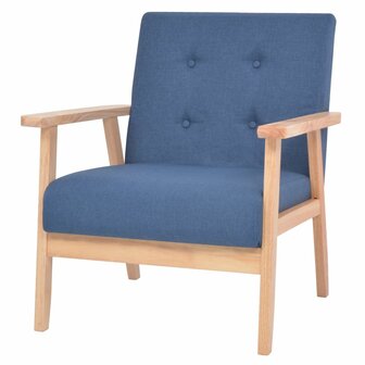 Bankstel stof blauw 2-delig