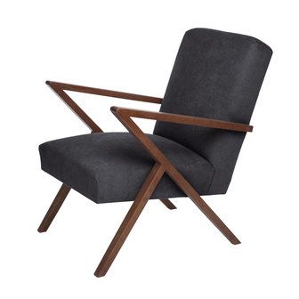 Sternzeit - Fauteuil Retrostar stof donker grijs