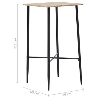 Bartafel Sunday 60x60x111 cm MDF eikenkleurig