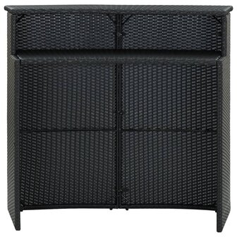 Tuinbartafel 120x55x110 cm poly rattan zwart