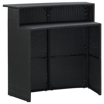Tuinbartafel 120x55x110 cm poly rattan zwart