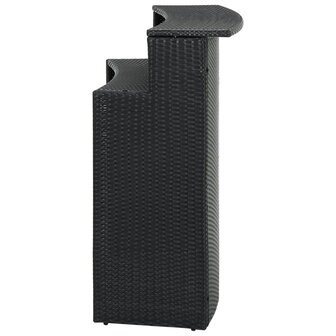 Tuinbartafel 120x55x110 cm poly rattan zwart