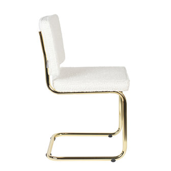 Zuiver - SET 2 Eetkamerstoelen Teddy wit met goudkleur