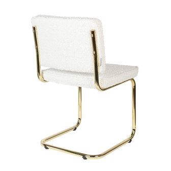 Zuiver - SET 2 Eetkamerstoelen Teddy wit met goudkleur