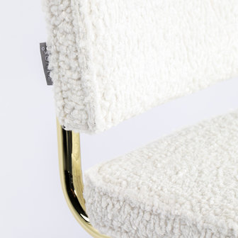 Zuiver - SET 2 Eetkamerstoelen Teddy wit met goudkleur