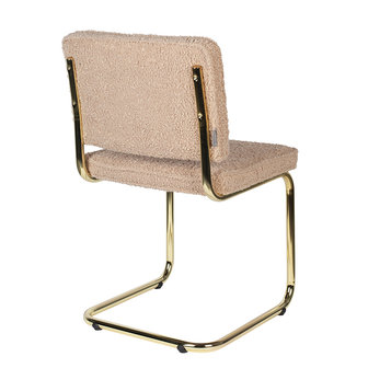 Zuiver - SET 2 Eetkamerstoelen Teddy roze met goudkleur