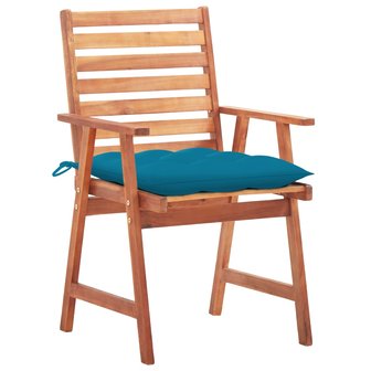 Tuinstoelen Adrie SET 2 st met kussens blauw massief acaciahout