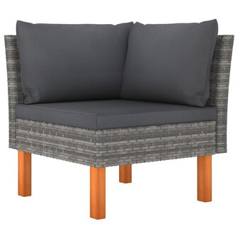 Loungeset Easy met kussens poly rattan grijs