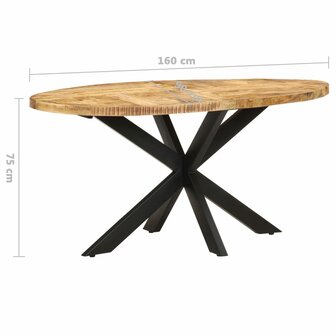 Eettafel Culi 160x90x75 cm ruw mangohout